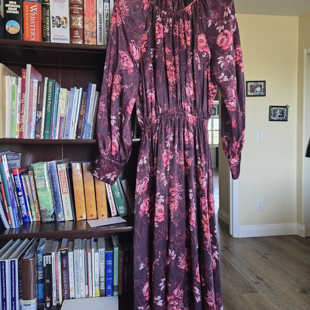 Alex Marie Pink and Purple Floral Patterned Dress.